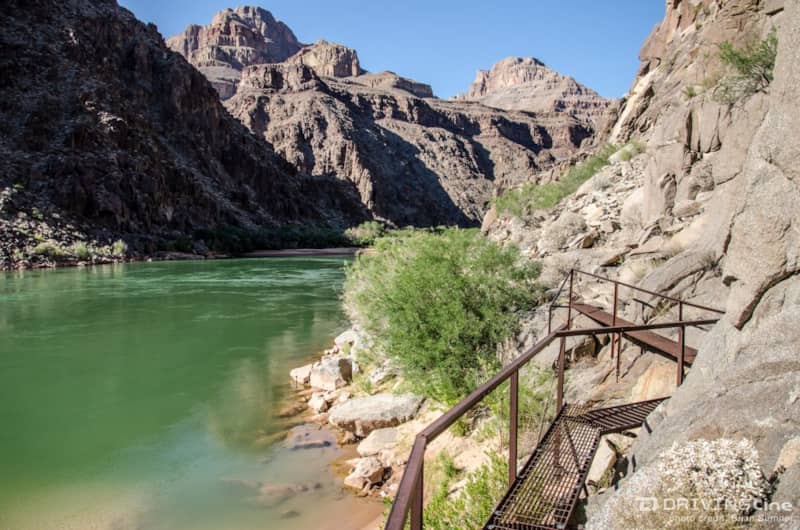 Metal walkway along the Colorado River