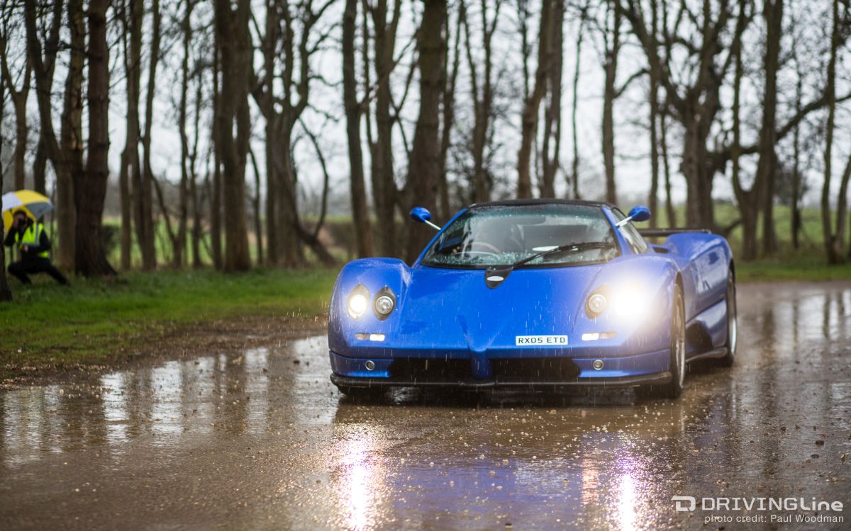 drivingline french blue pagani zonda s roadster in the rain lovecars