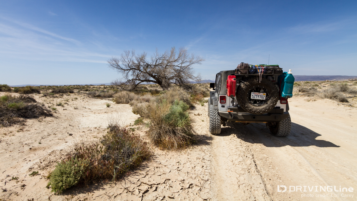 Jeep at Harper Dry Lake