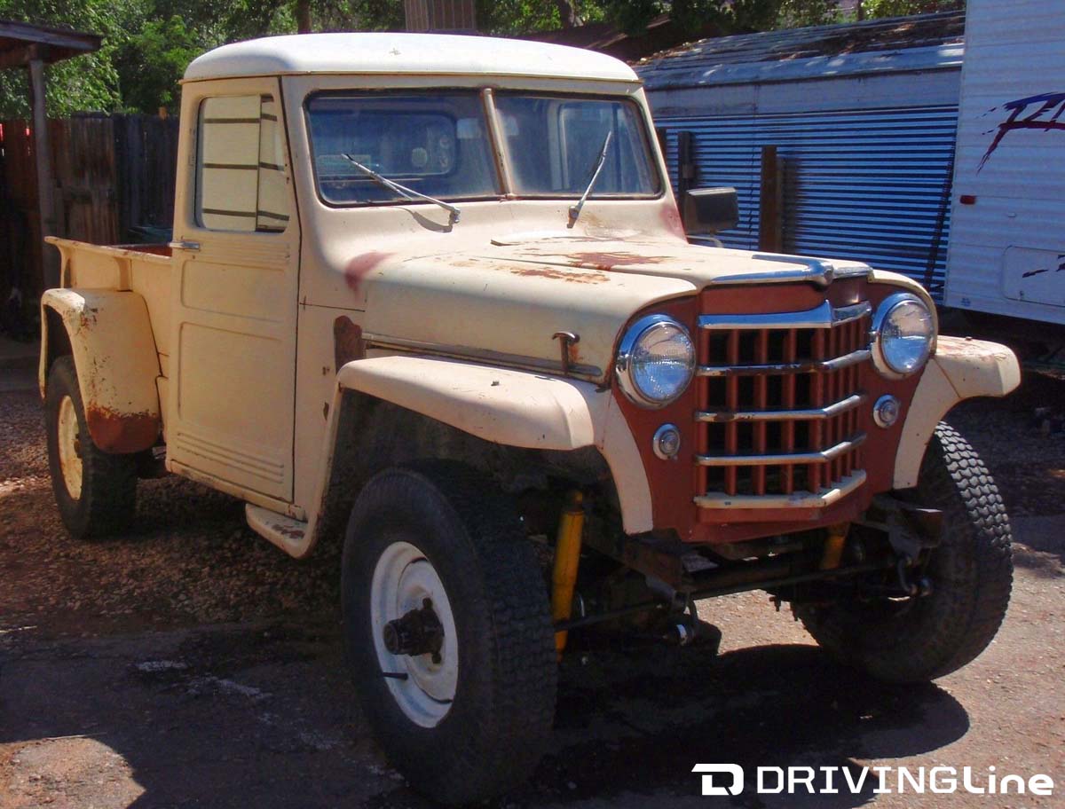 1951-Willys-pickup-ebay-tan-front-three-quarter-view