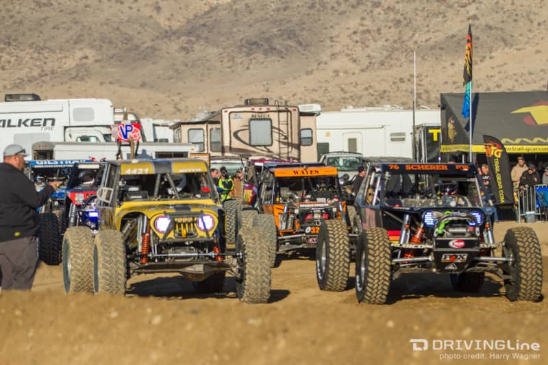 Ultra4 race cars lined up ready to race