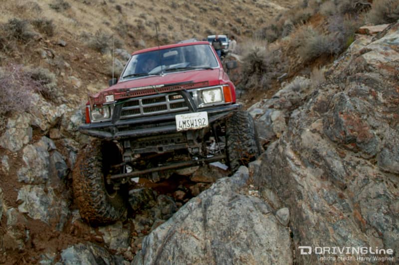Toyota pickup rock crawling