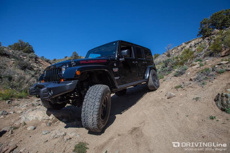 Jeep Wrangler on a trail