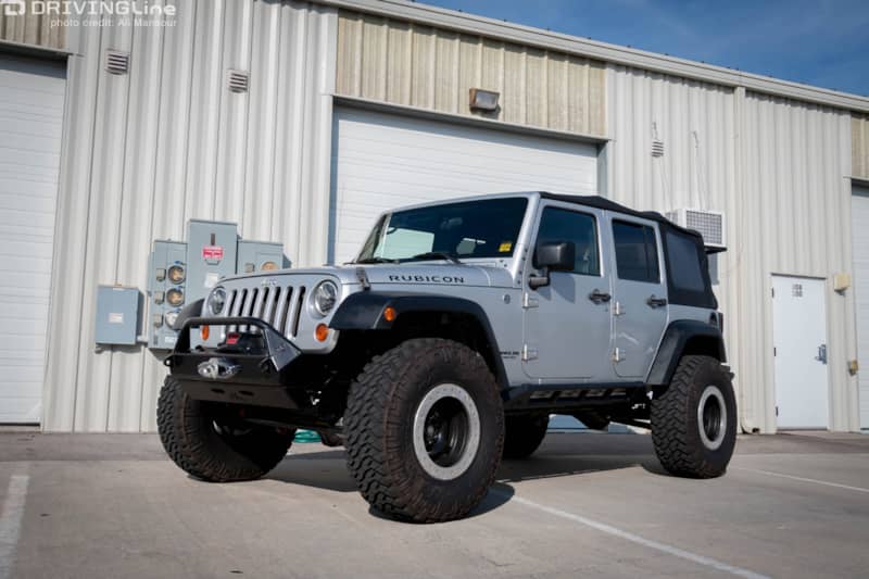 Silver Jeep Wrangler JK