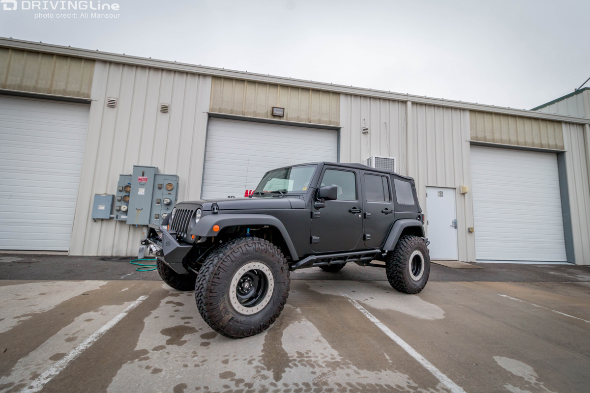Jeep Wrangler JK with a 3M 1080 Satin Black vehicle wrap installed