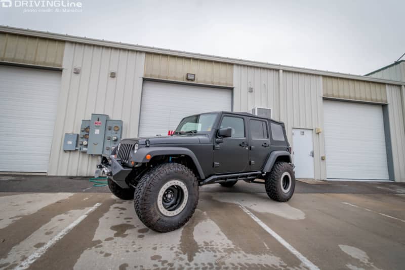 Jeep Wrangler JK with a 3M 1080 Satin Black vehicle wrap installed