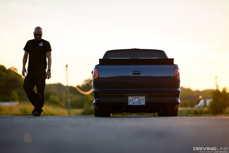 Jaron Underwood next to his LS swapped Chevy S10 Pickup