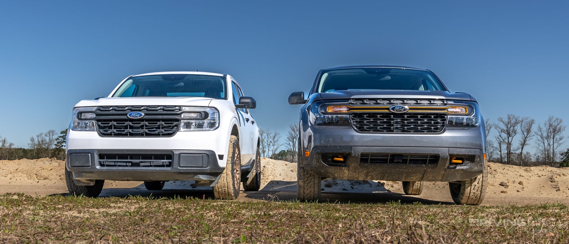 Ford Maverick Tremor next to hybrid maverick XL