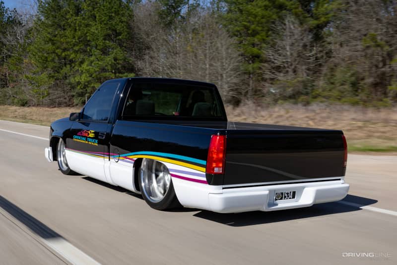 Rear Rolling Shot of Jeff Volker's 1993 C1500 Indy 500 Pace Truck