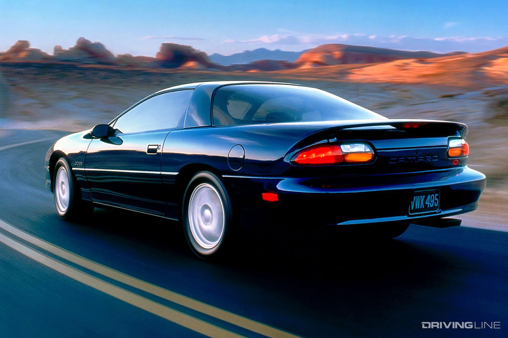 4th Gen Camaro Blue Rear View