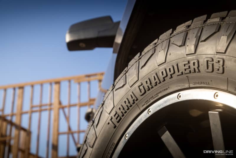 Sidewall detail of Nitto's new all terrain tire the Terra Grappler G3