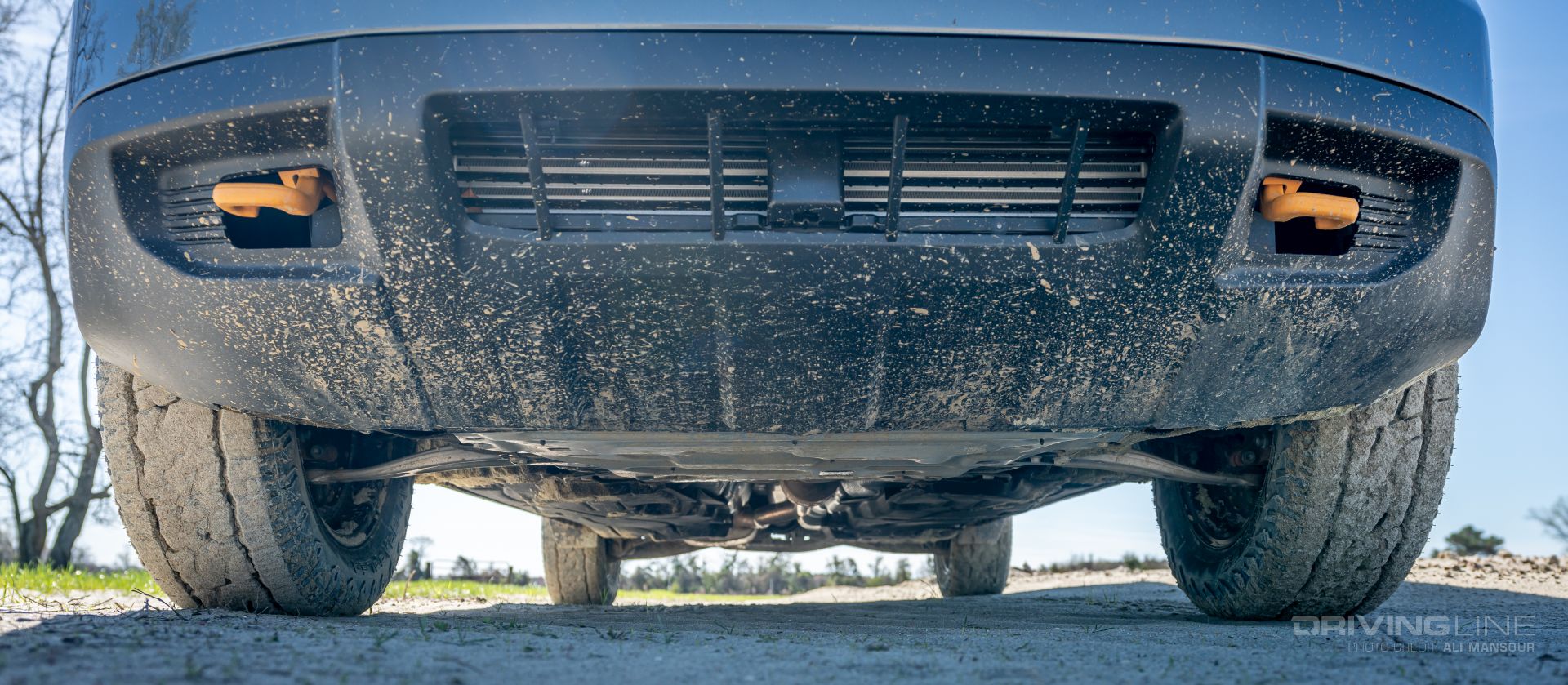 Ford Maverick Tremor ground clearance front bumper and skidplate underside view