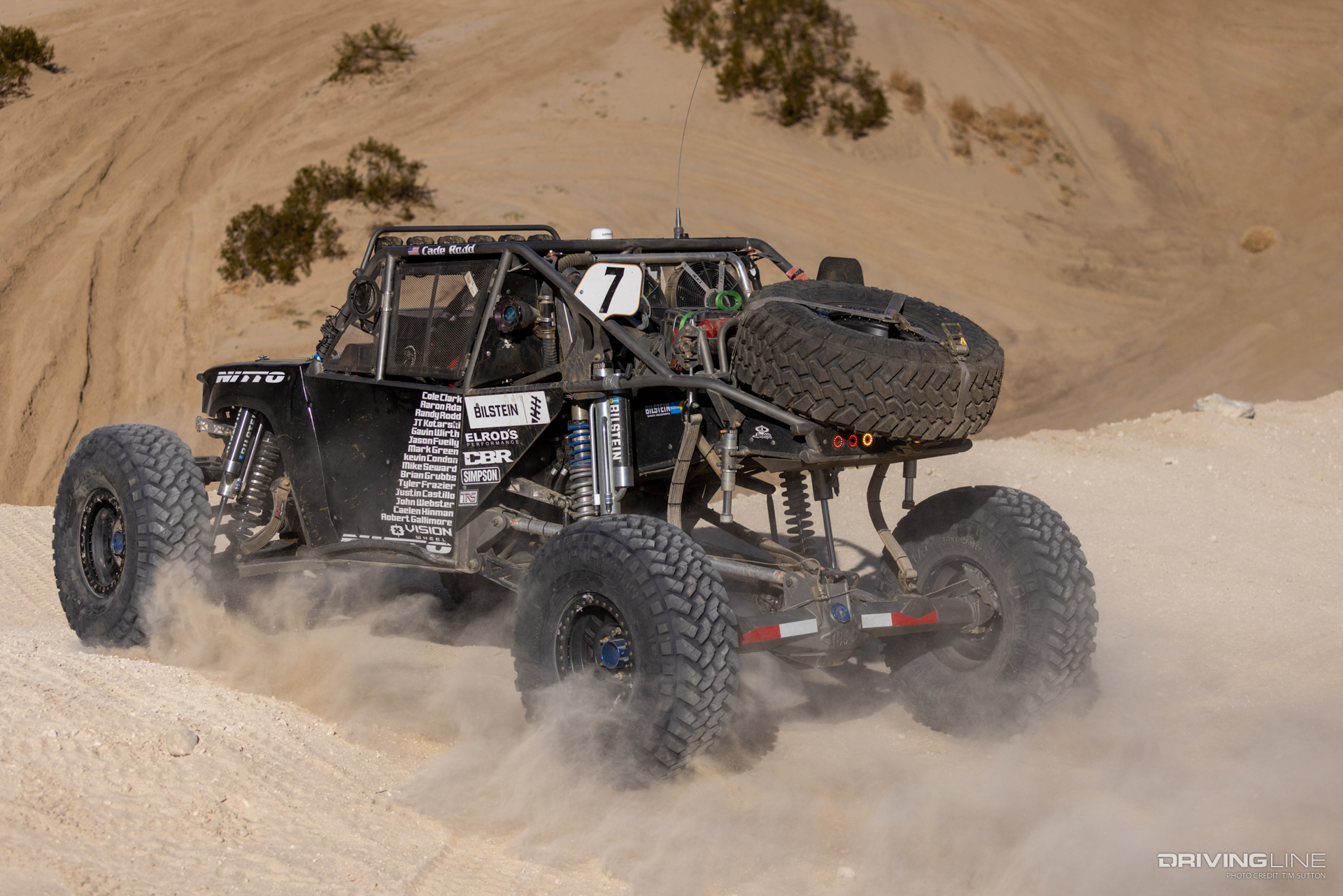 Cade Rodd racing in a sand section in the 2024 Nitto Race of Kings at the King of the Hammers off-road race