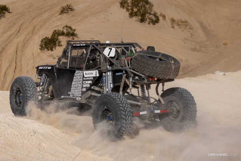 Cade Rodd racing in a sand section in the 2024 Nitto Race of Kings at the King of the Hammers off-road race