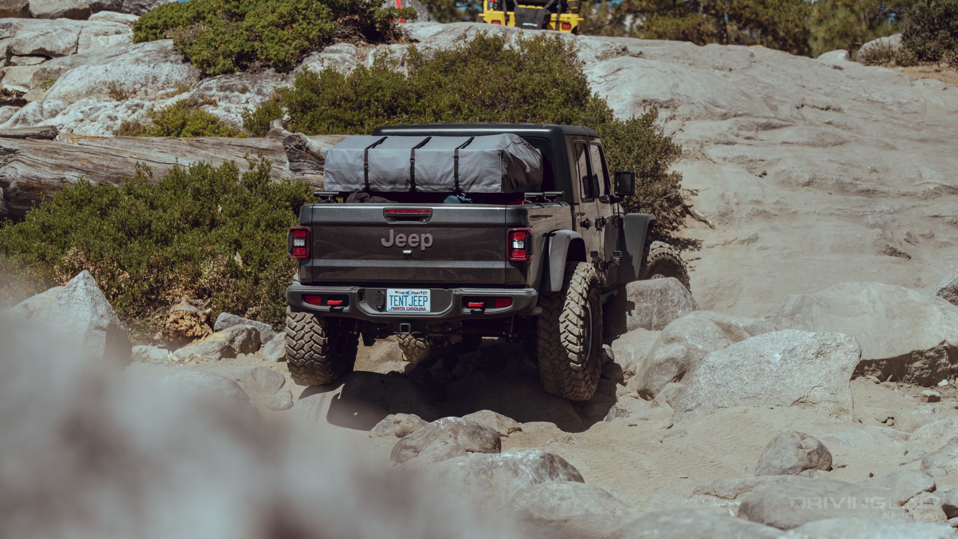 Jeep Gladiator Rubicon on 40s Rubicon Trail Rear view