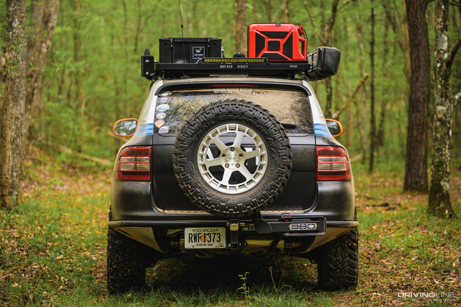 Off-Road Porsche Cayenne from rear