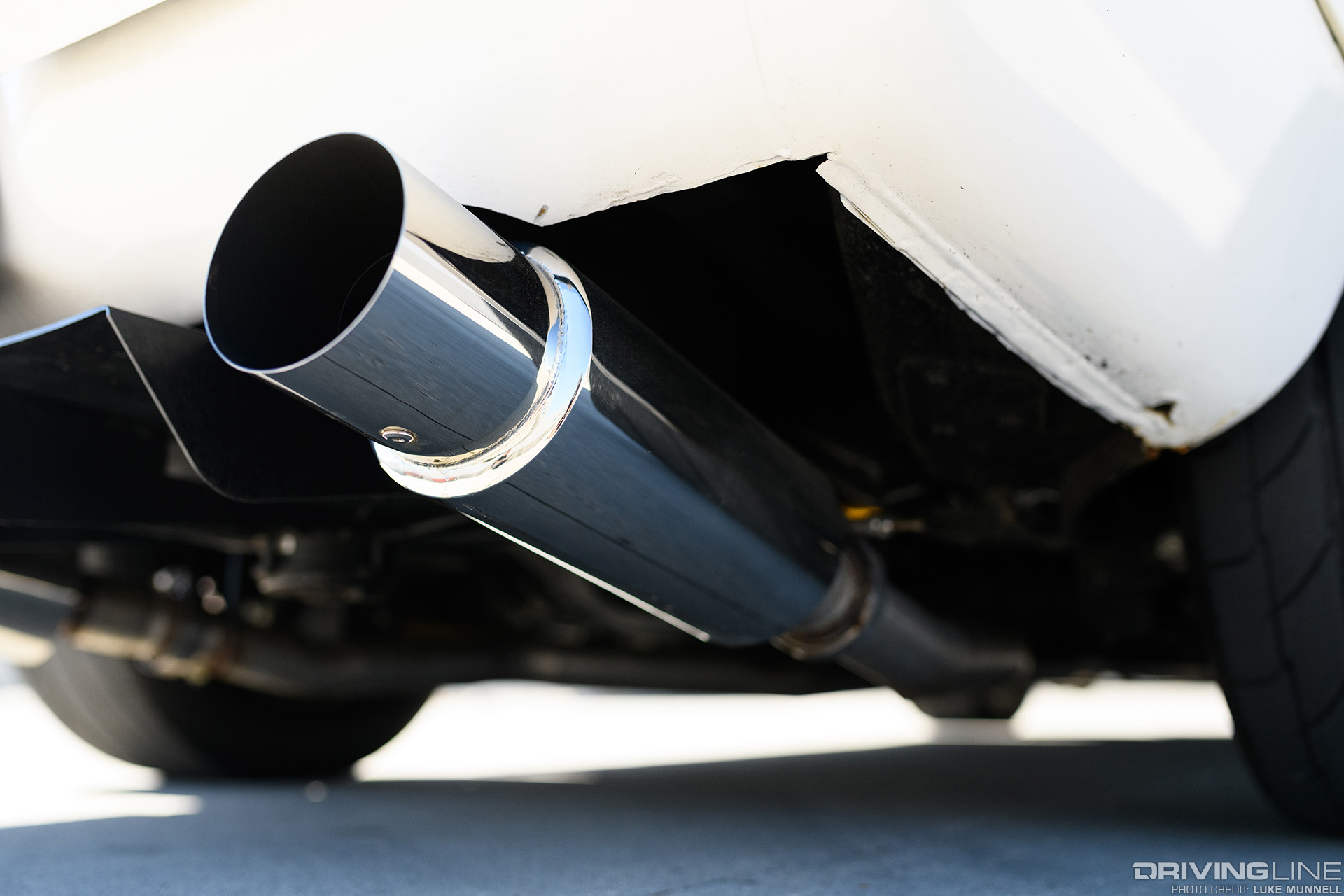 tail pipe and rear end of 1974 Toyota Celica