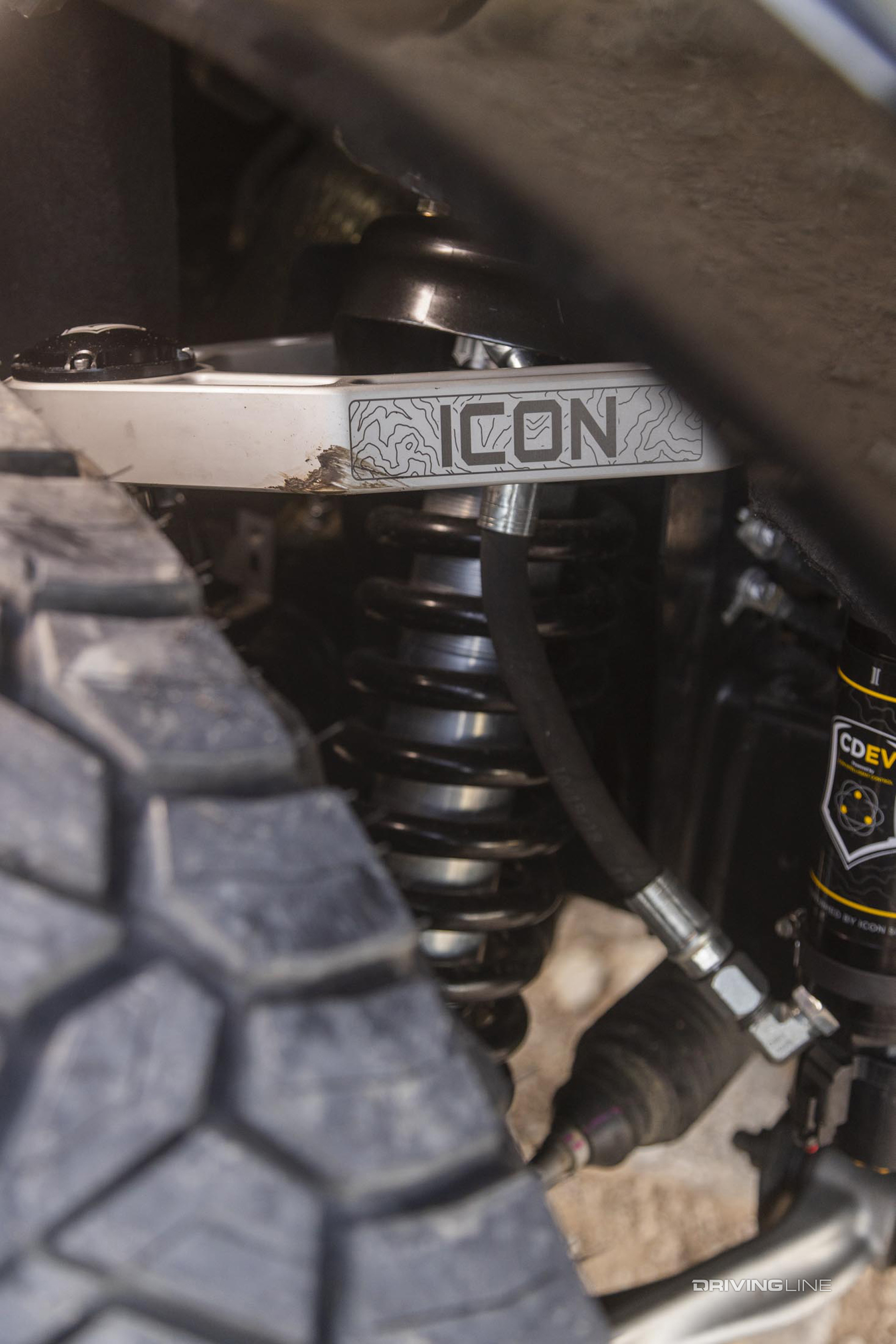 icon off road suspension on ford bronco in desert
