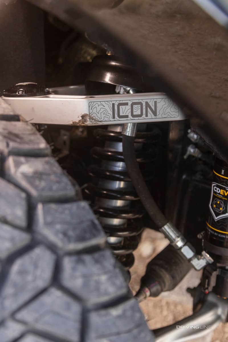 icon off road suspension on ford bronco in desert