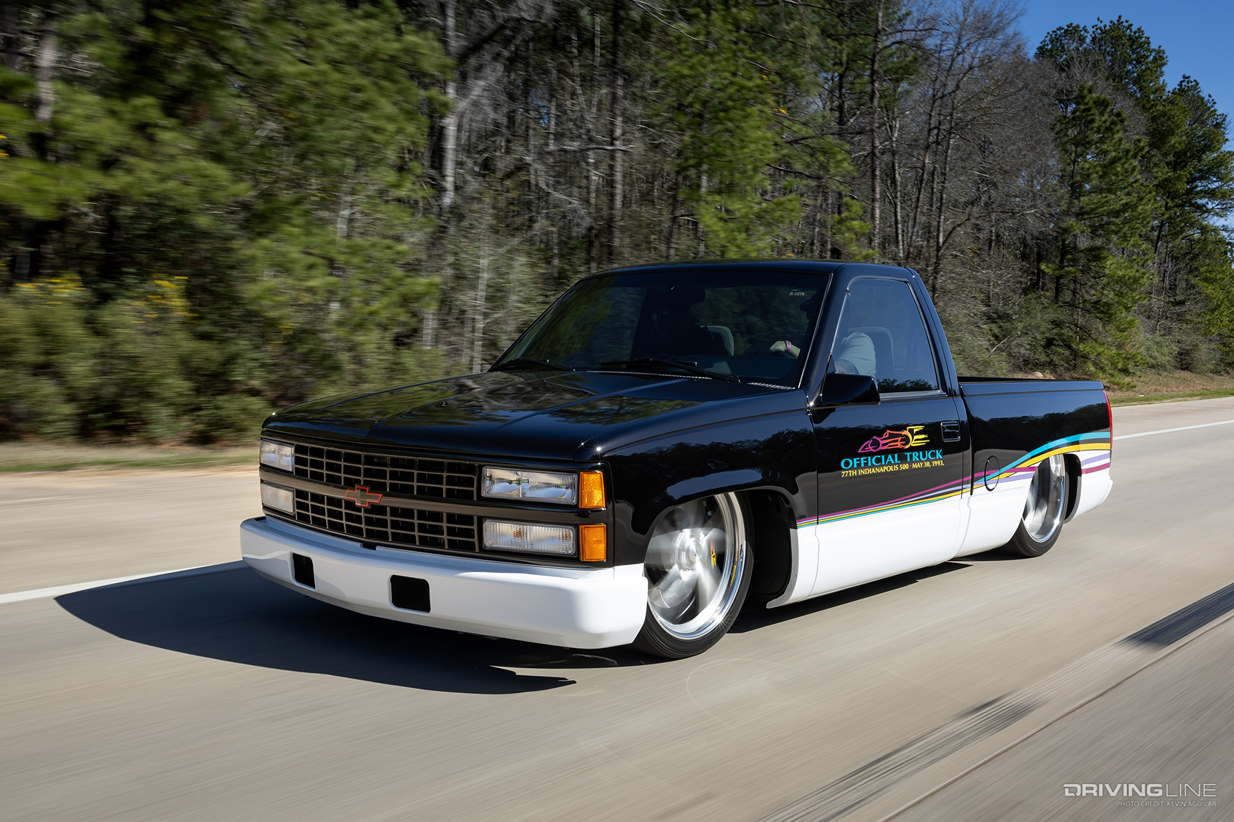 Front Rolling Shot of Jeff Volker's 1993 C1500 Indy 500 Pace Truck