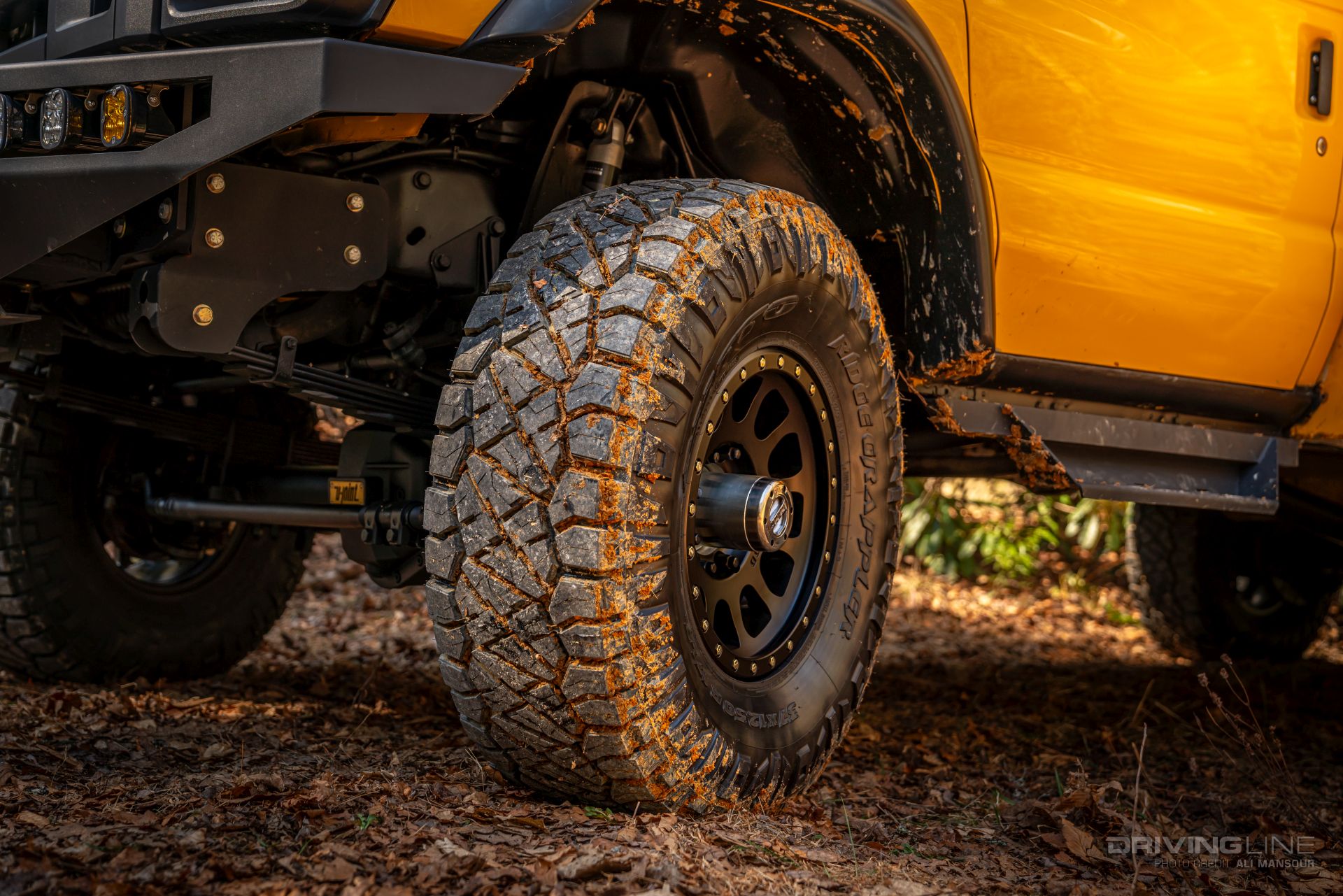 37x12.50R17 Nitto Ridge Grapplers Ford School bus mud on tire