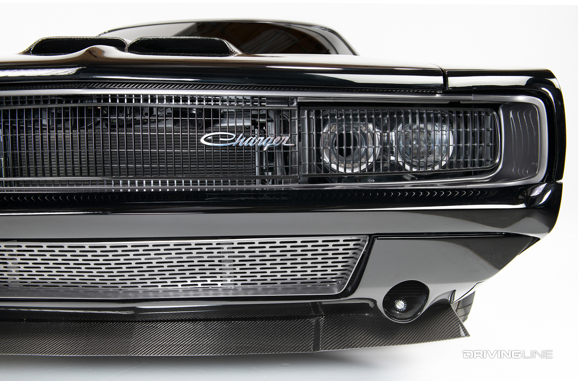 charger retromod with carbon fiber trim