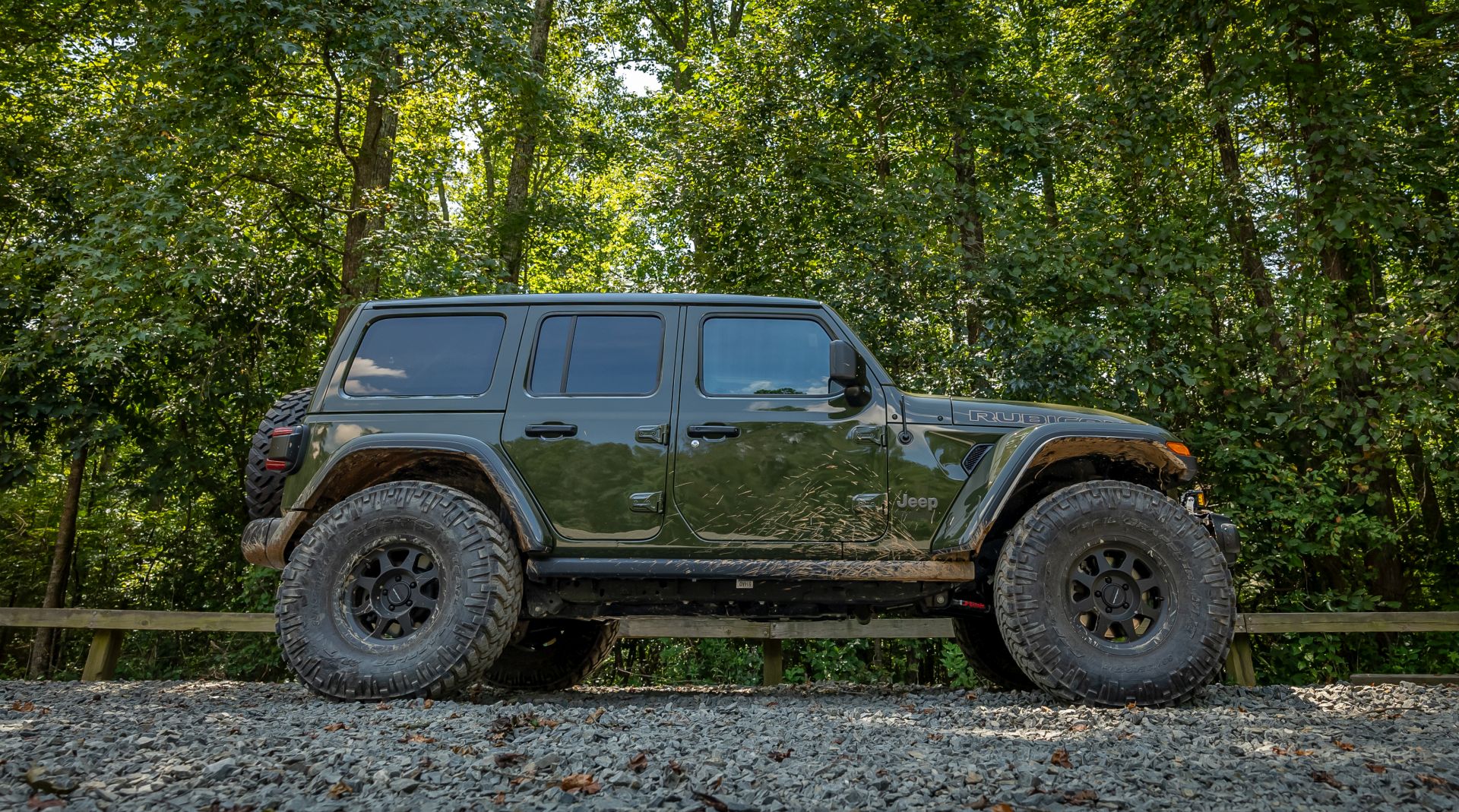 2021 Jeep Wrangler Rubicon 392 on 38's Sarge Green Off-road side view