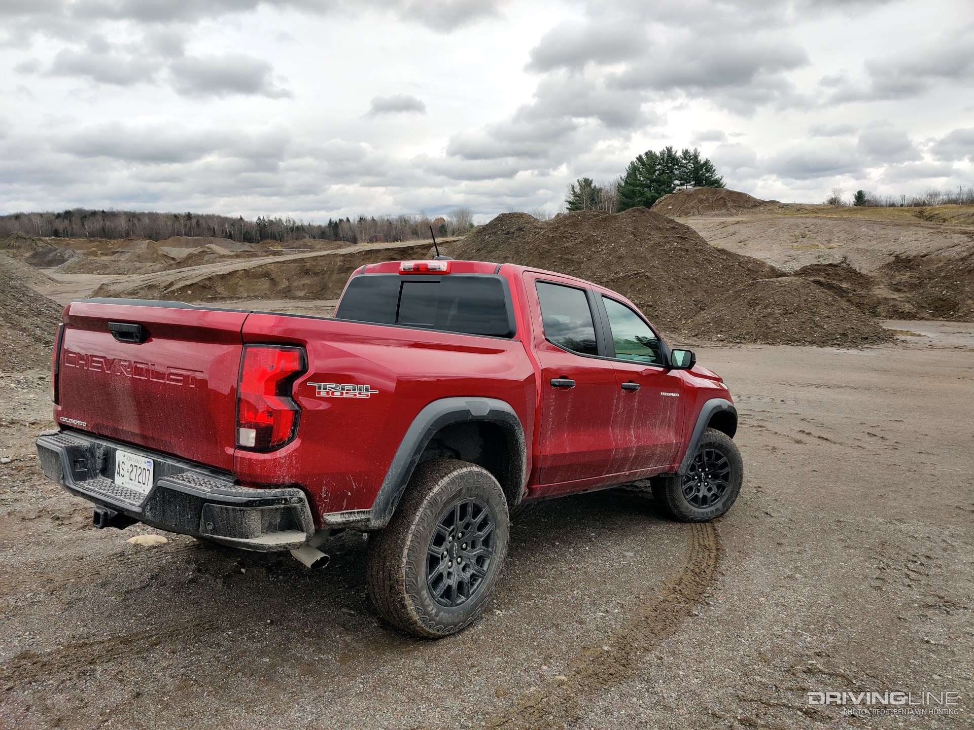 2023 Chevrolet Colorado Trail Boss rear 3/4 view in the sand pit