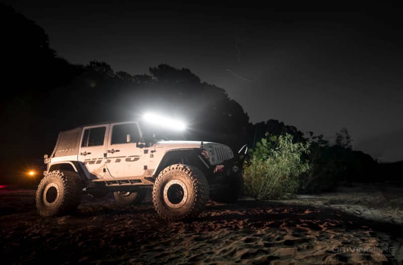 Jeep Wrangler JK Lightbar night shot