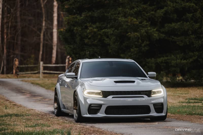 Front of 2022 Dodge Charger Hellcat with NT555 RII tires