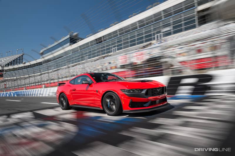 Dark Horse Mustang on Track