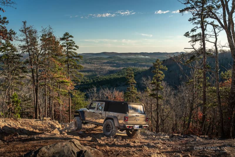 Jeep Gladiator Rubicon top of Daniel Trail in Uwharrie National Forest