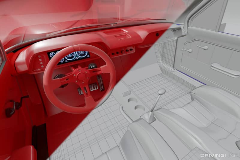 Chevy Corvair Interior Rendering