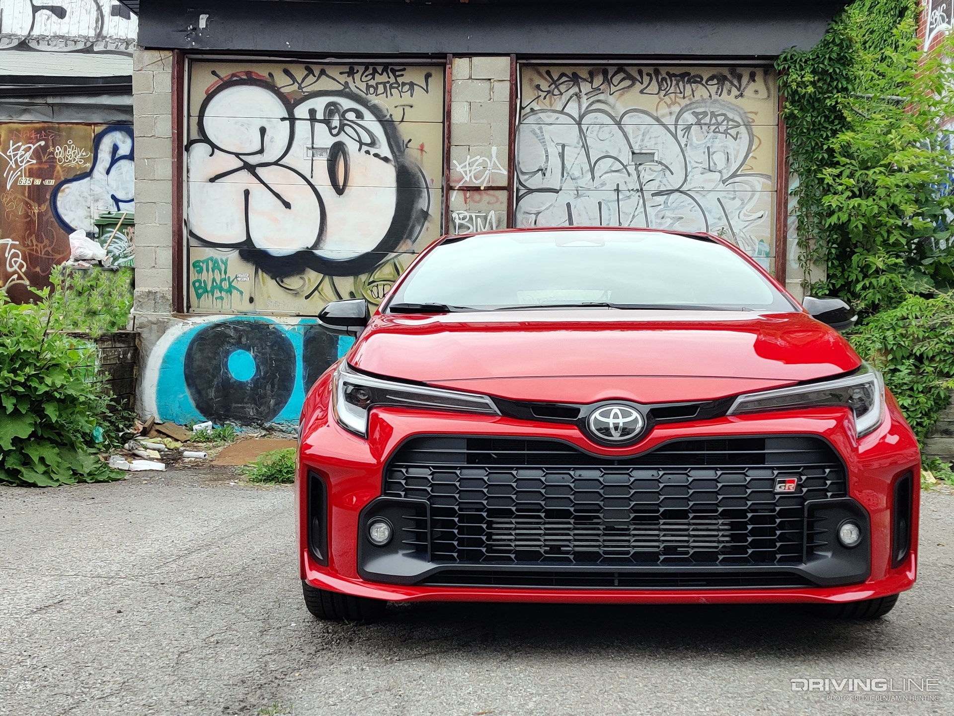 2023 Toyota GR Corolla front view garage