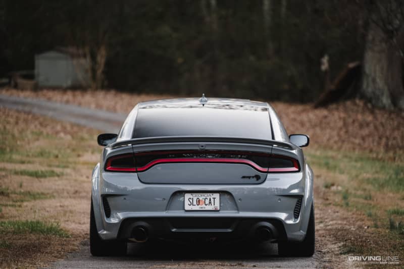 Rear of 2022 Dodge Charger Hellcat with NT555 RII tires