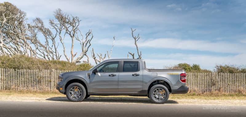 Carbonized Gray Metallic Ford Maverick Tremor side view