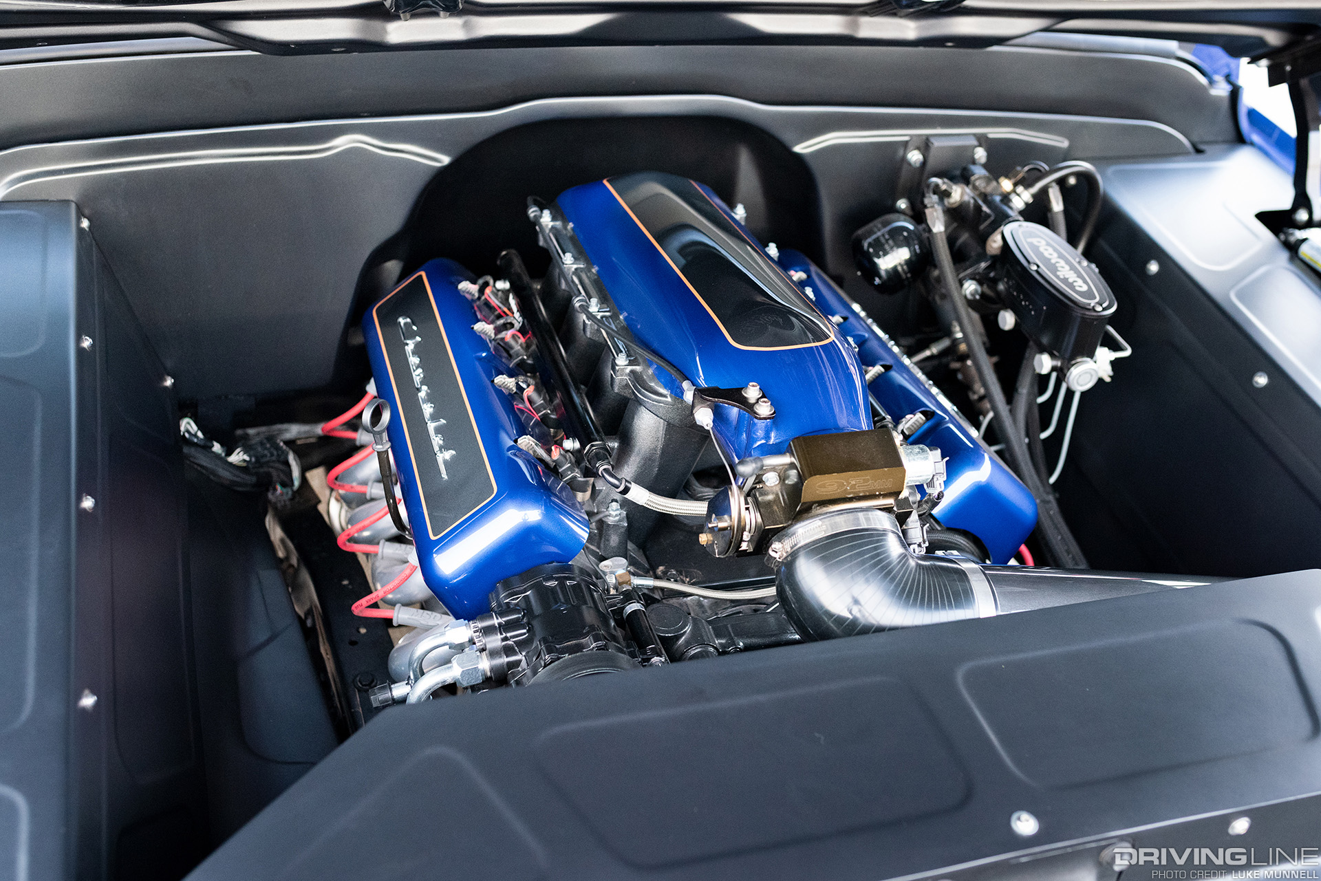 chevy silverado custom ls engine in close up