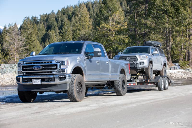 Ford F250 towing with Nitto Recon Grappler tires
