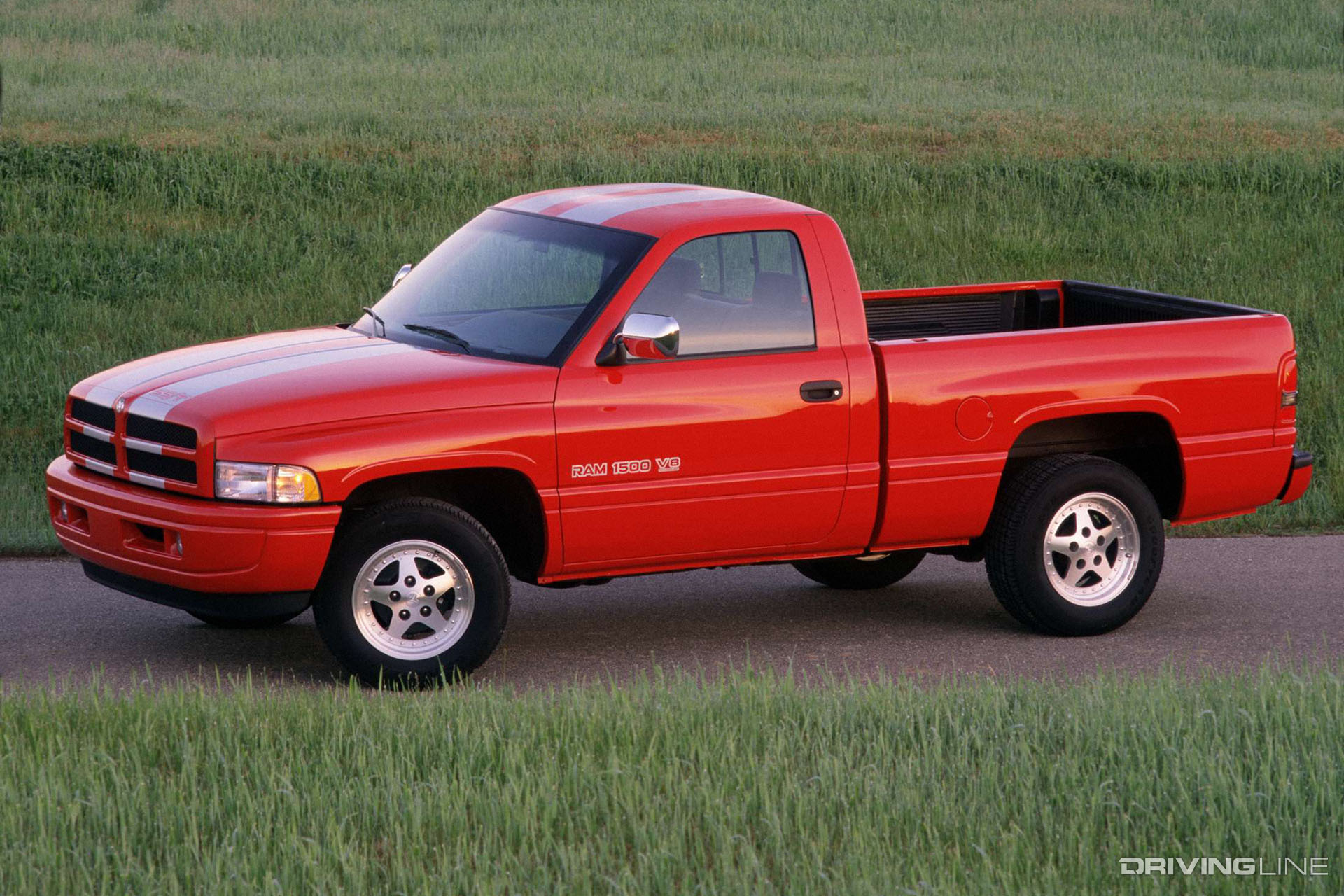 Ram 1500 Sport Truck Red and Silver