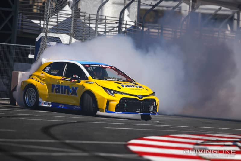 Ryan Tuerck drifting at 2023 Formula Drift Long Beach