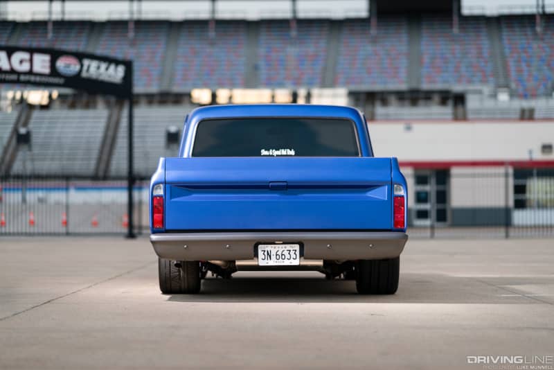 chevy silverado custom at racetrack