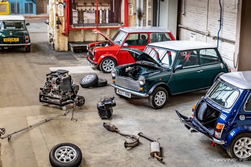 Mini Cooper electrification conversion garage