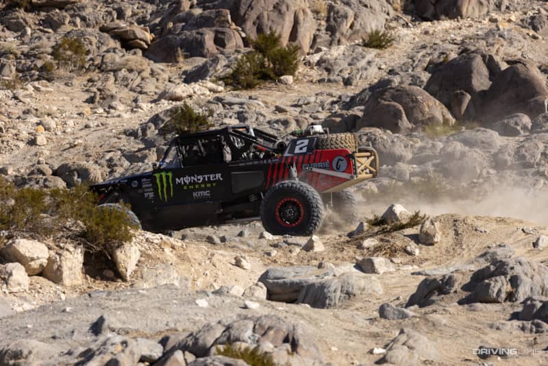Casey Currie running through a rock section in the 2024 Nitto Race of Kings at the King of the Hammers off-road race