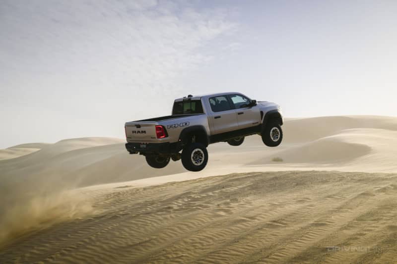 2025 Ram RHO jumping in sand dunes