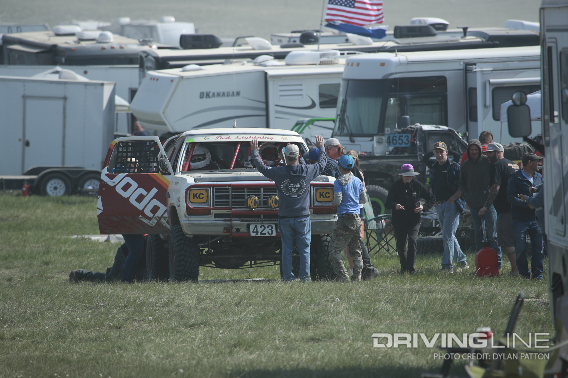 Pitting a truck at 2023 Ultra4 Big Sky 200 race
