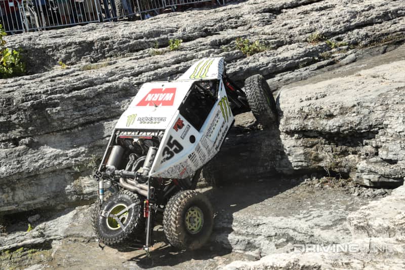 Bailey Campbell came in second in her white monster that was blasting though the rocks and woods