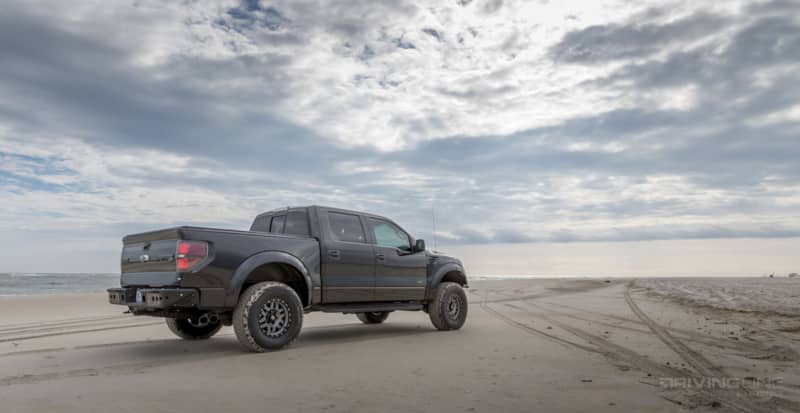 2012 Ford Raptor Black sticker delete Nitto Terra Grappler G2 side view beach