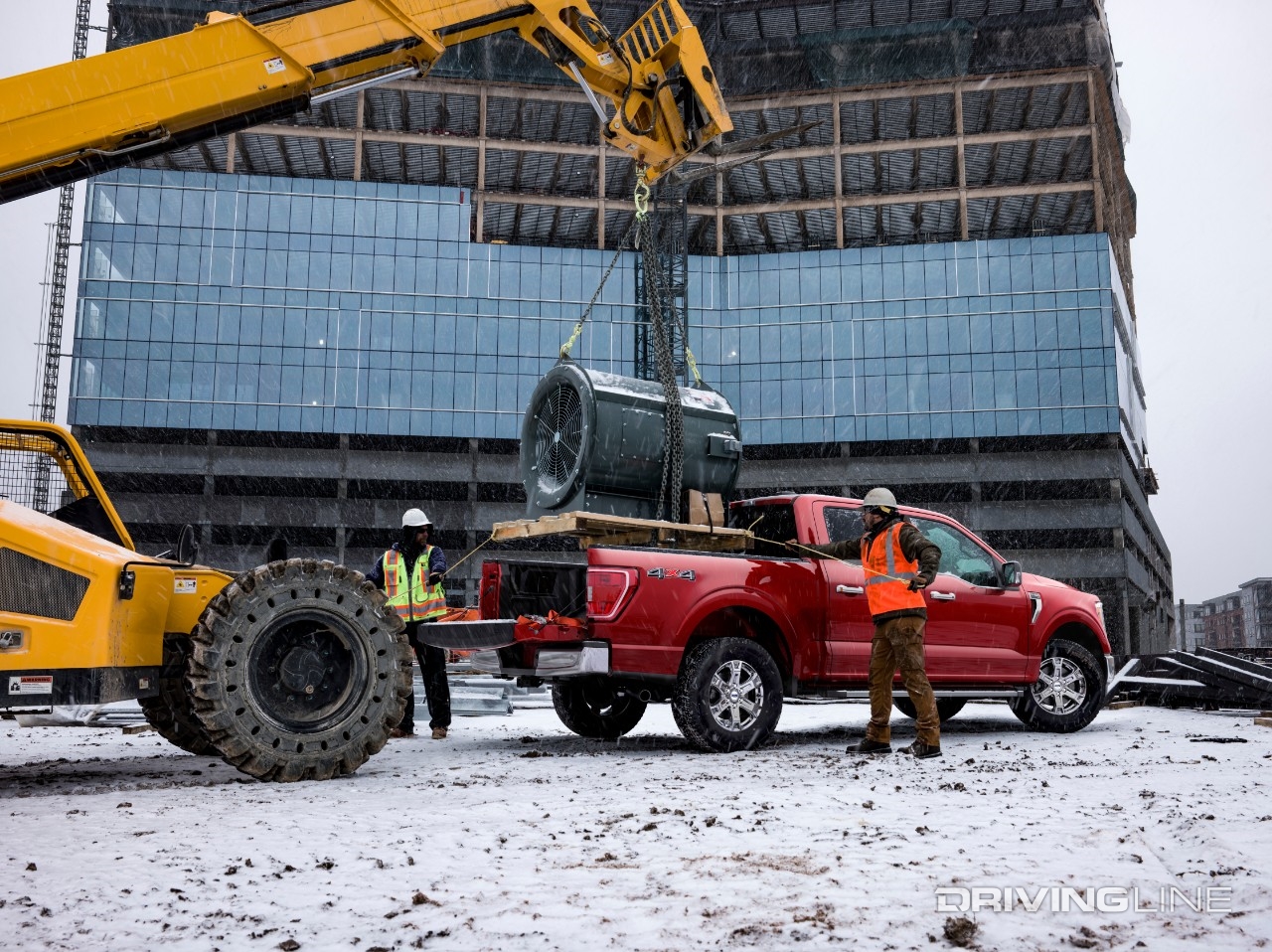 Ford F-150 being loaded