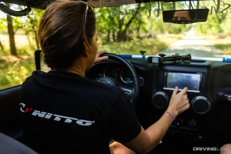 Backroad Bri driving Jeep off road