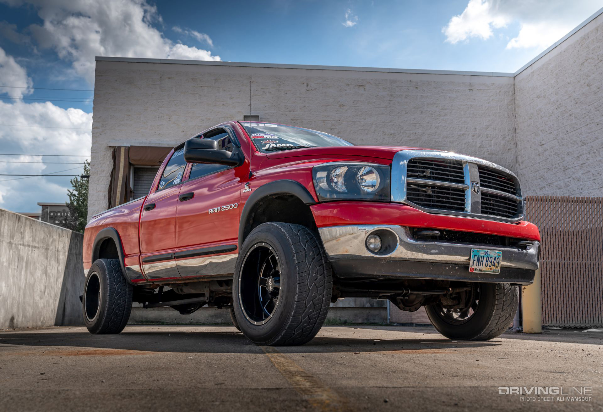Red 2006 Dodge Ram 2500 Cummins on NT420V tires